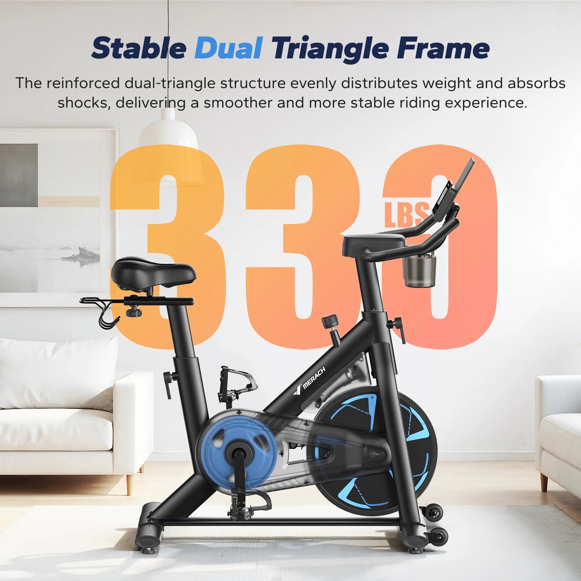MERACH Exercise Bike S36 for Home Indoor Cycling with Self-developed APP 330lbs Capacity