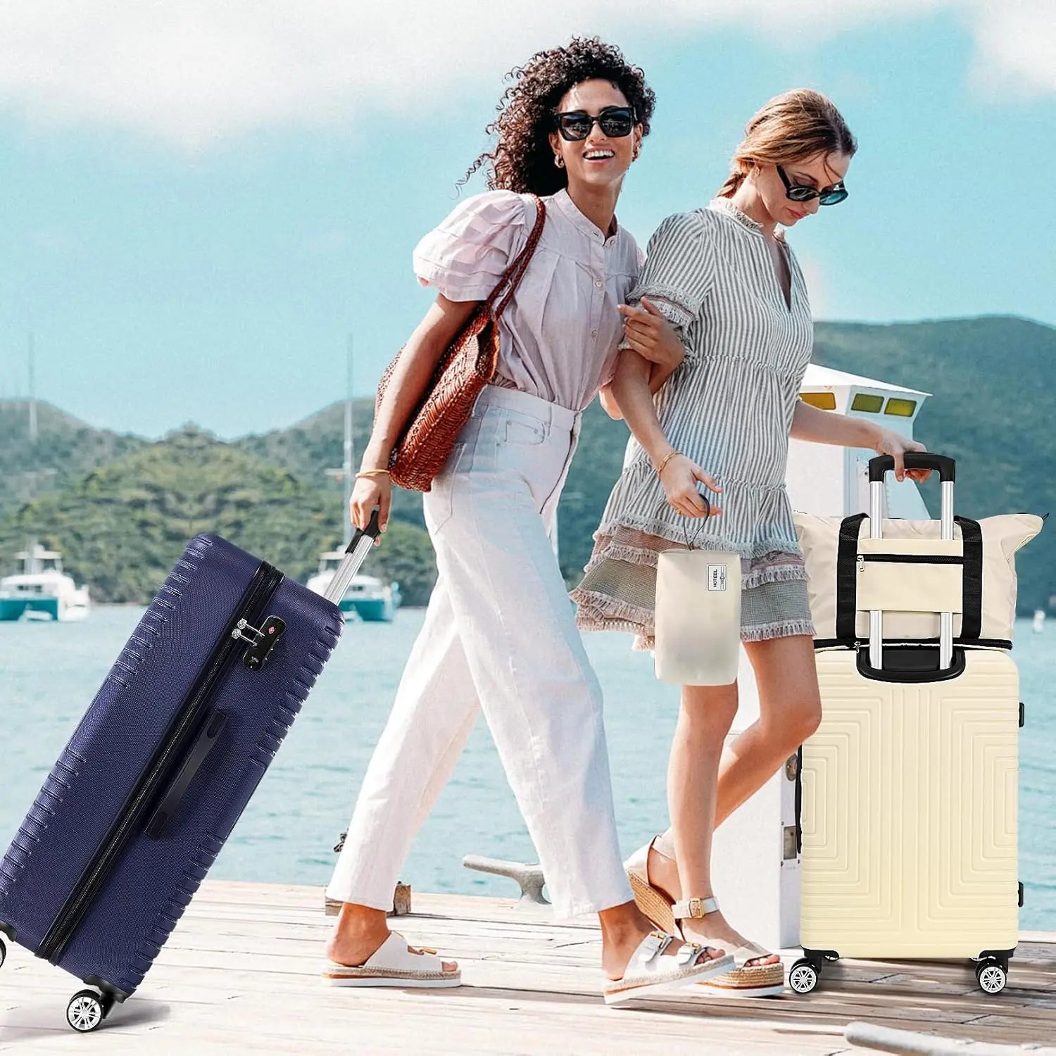 3-Piece Hard-Shell Luggage Set with TSA Lock - Check-In Suitcase, Duffle Bag & Toiletries Bag