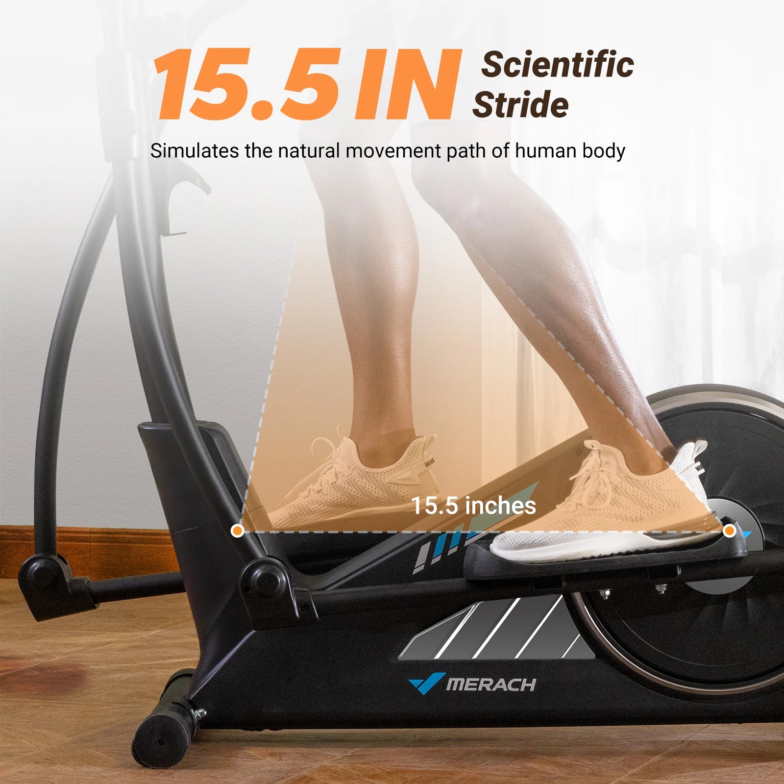 MERACH Elliptical Machine Home Hyper-Quiet Drive System 16 Levels Adjustable Resistance