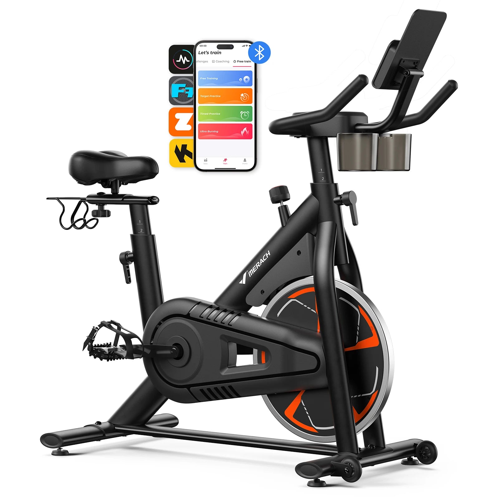 MERACH Exercise Bike S36 for Home Indoor Cycling with Self-developed APP 330lbs Capacity