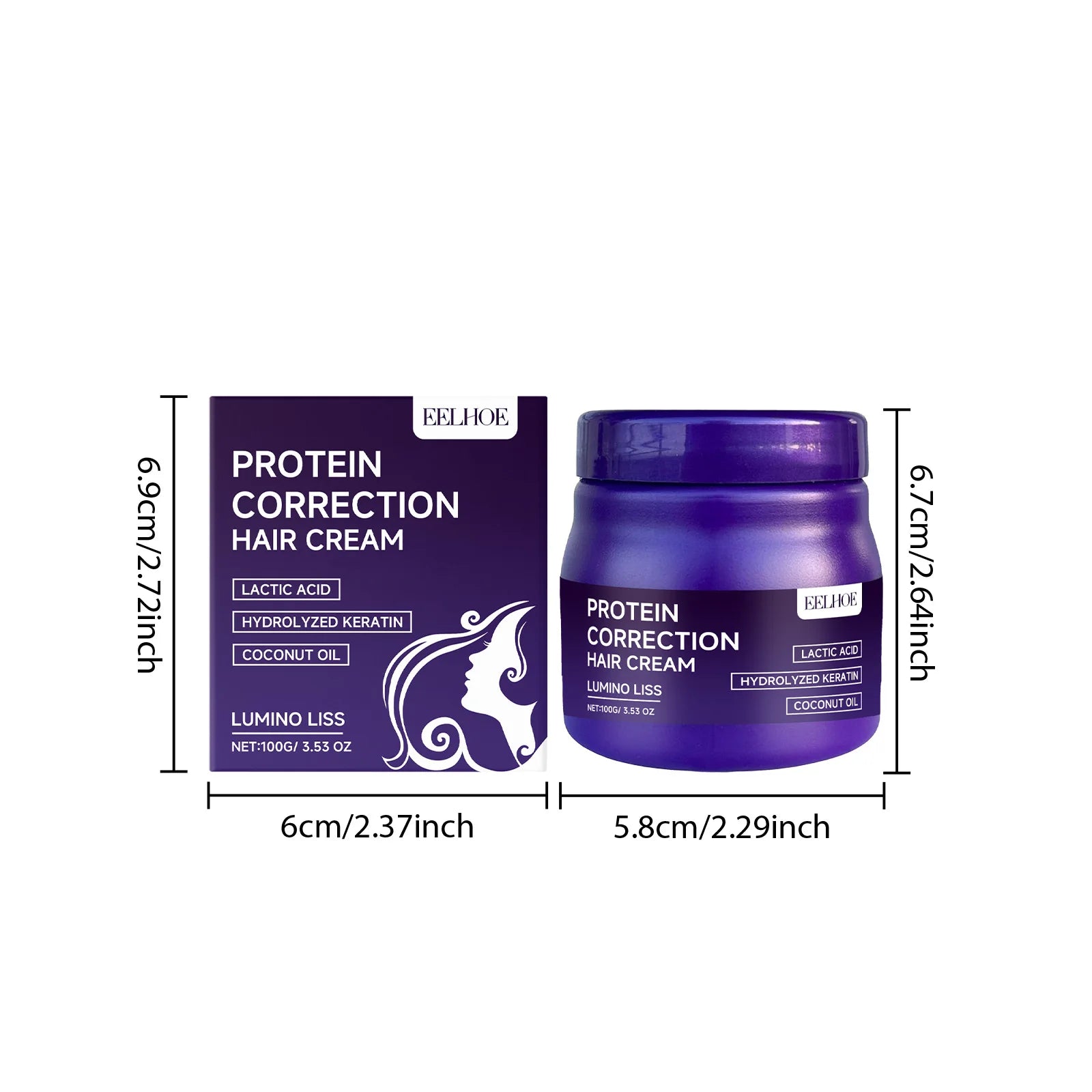 EELHOE Protein Hair Straightening Cream - Smoothing & Repair Treatment for Frizzy Hair