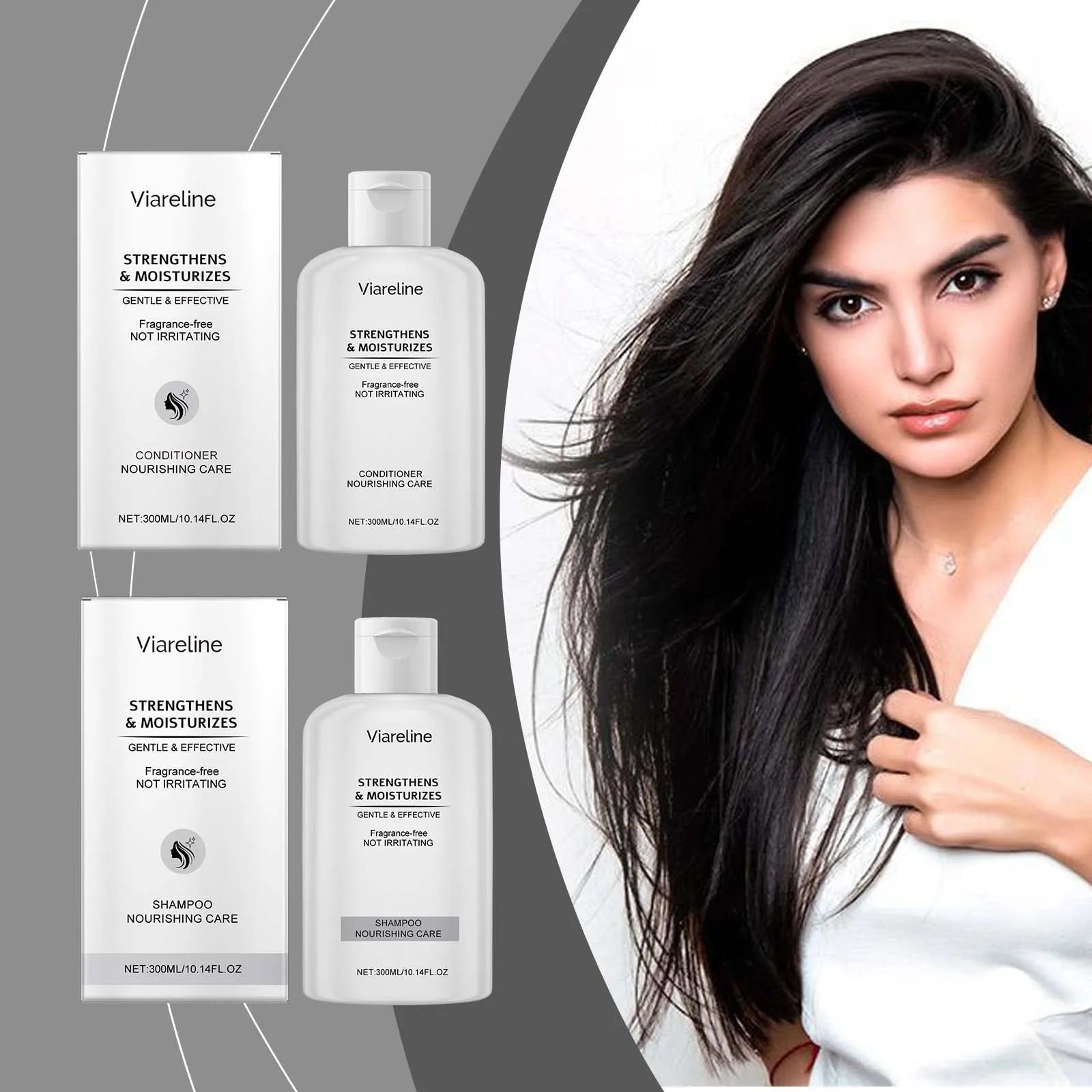 Viareline Nourish Care Shampoo & Conditioner Set - Oil Control & Repair Treatment