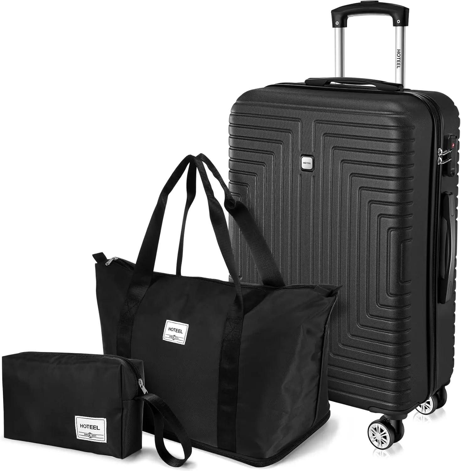 3-Piece Hard-Shell Luggage Set with TSA Lock - Check-In Suitcase, Duffle Bag & Toiletries Bag