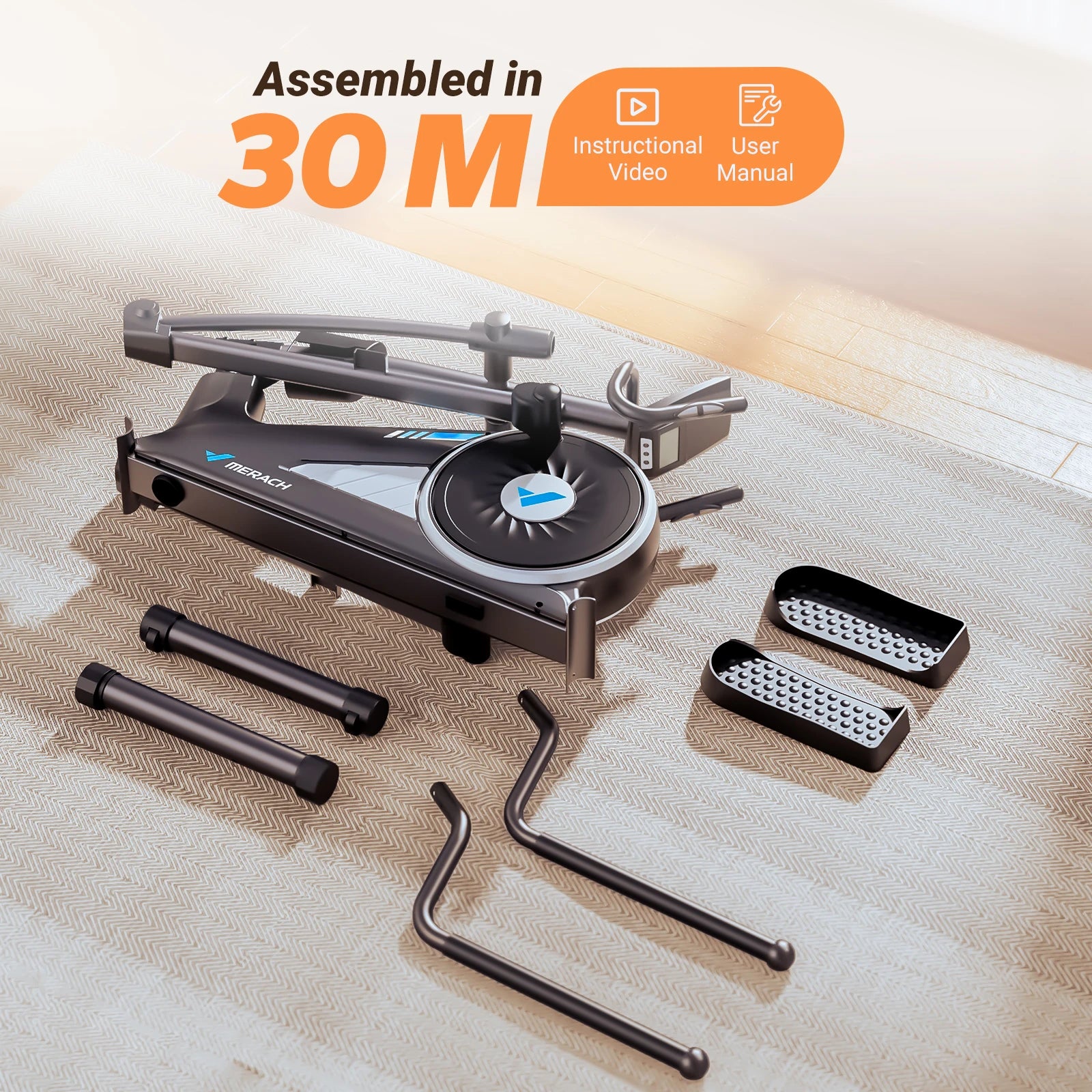 MERACH Elliptical Machine Home Hyper-Quiet Drive System 16 Levels Adjustable Resistance