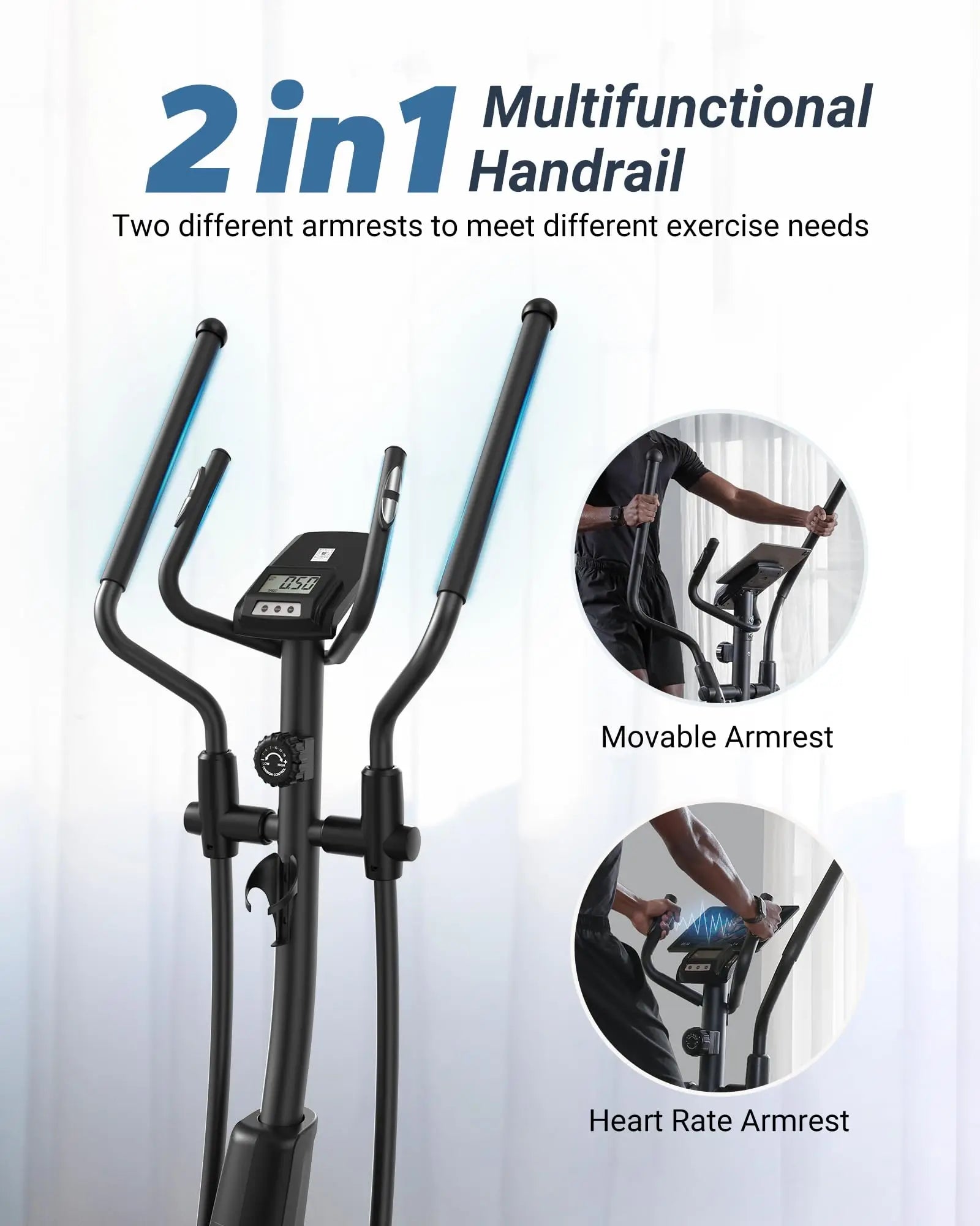 MERACH Elliptical Machine Home Hyper-Quiet Drive System 16 Levels Adjustable Resistance