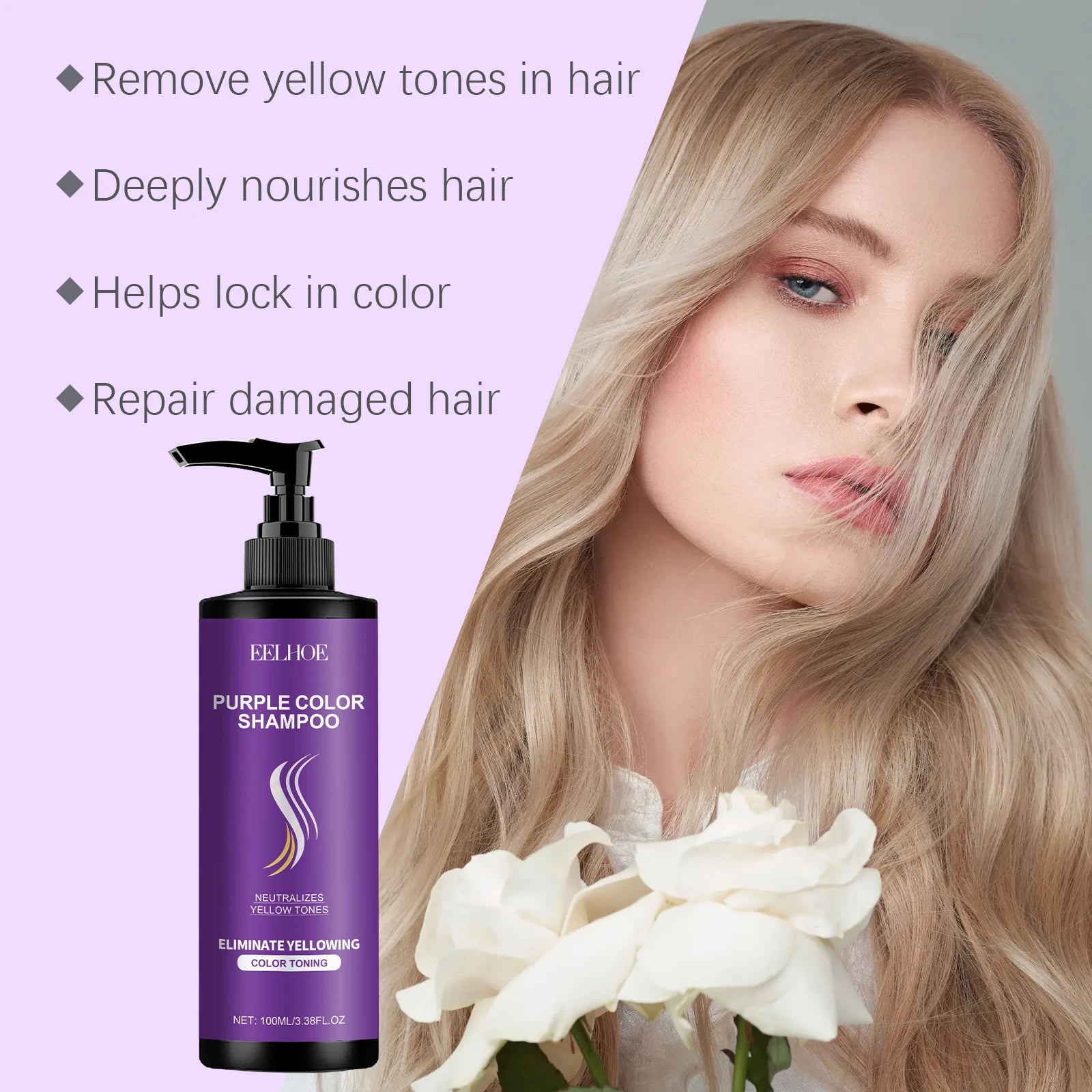 EELHOE Purple Shampoo - Color Maintenance & Toning Treatment for Blonde Hair