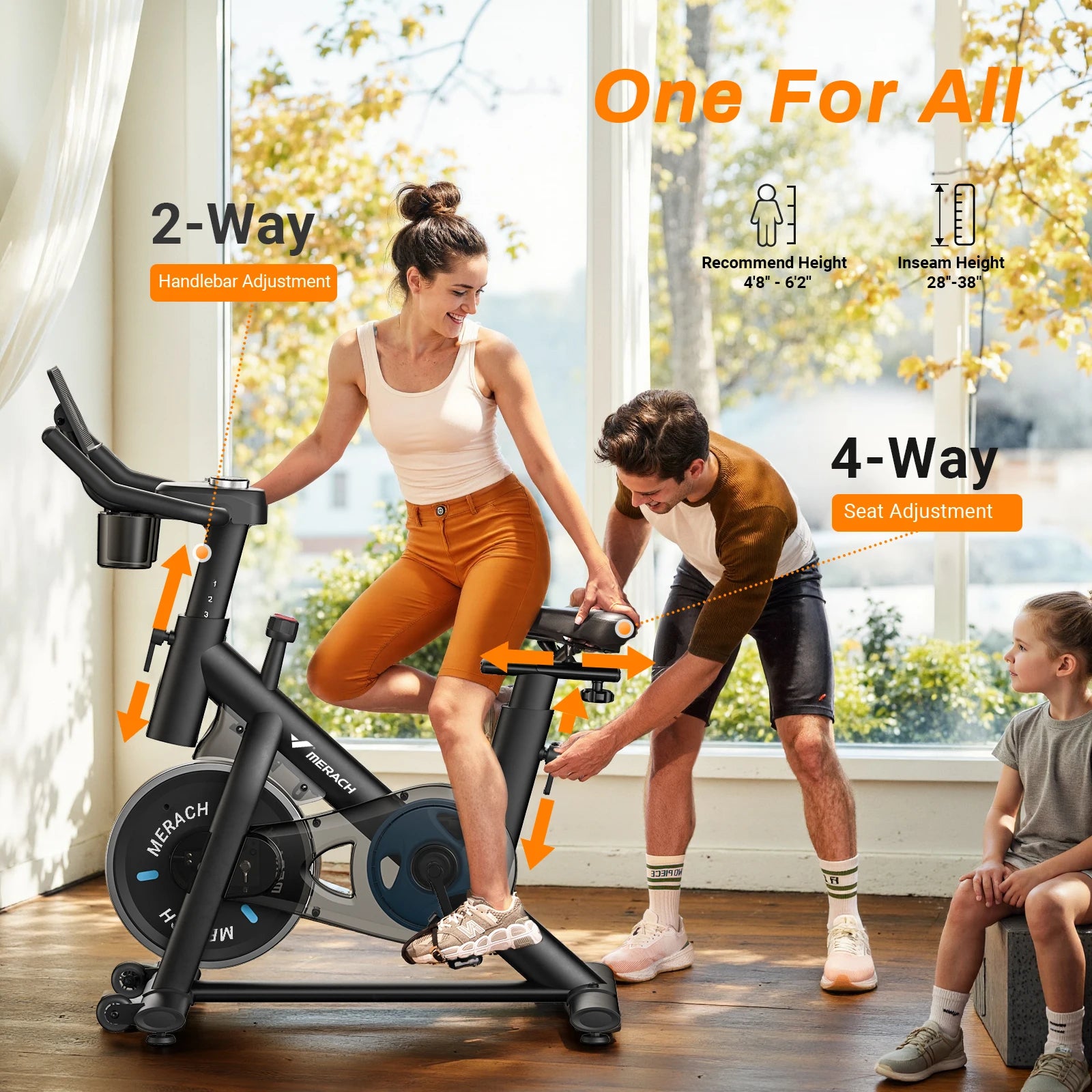 MERACH Exercise Bike Low Noise Indoor Cycling Bike with Training App