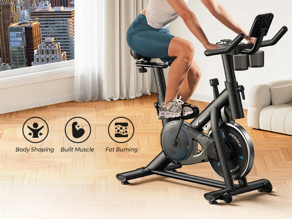 MERACH Exercise Bike Low Noise Indoor Cycling Bike with Training App