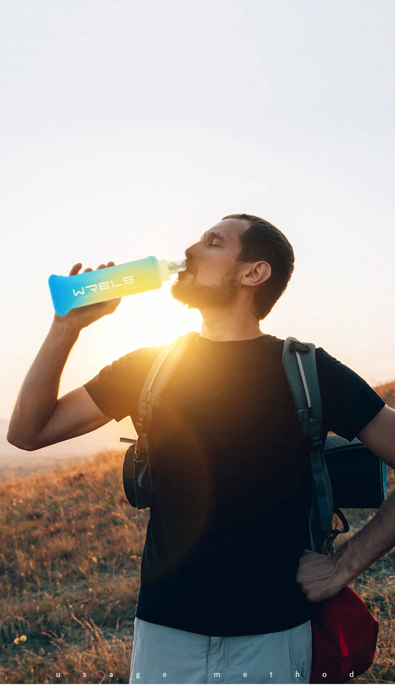 Collapsible TPU Water Bottle - BPA-Free Folding Soft Flask for Running & Hiking