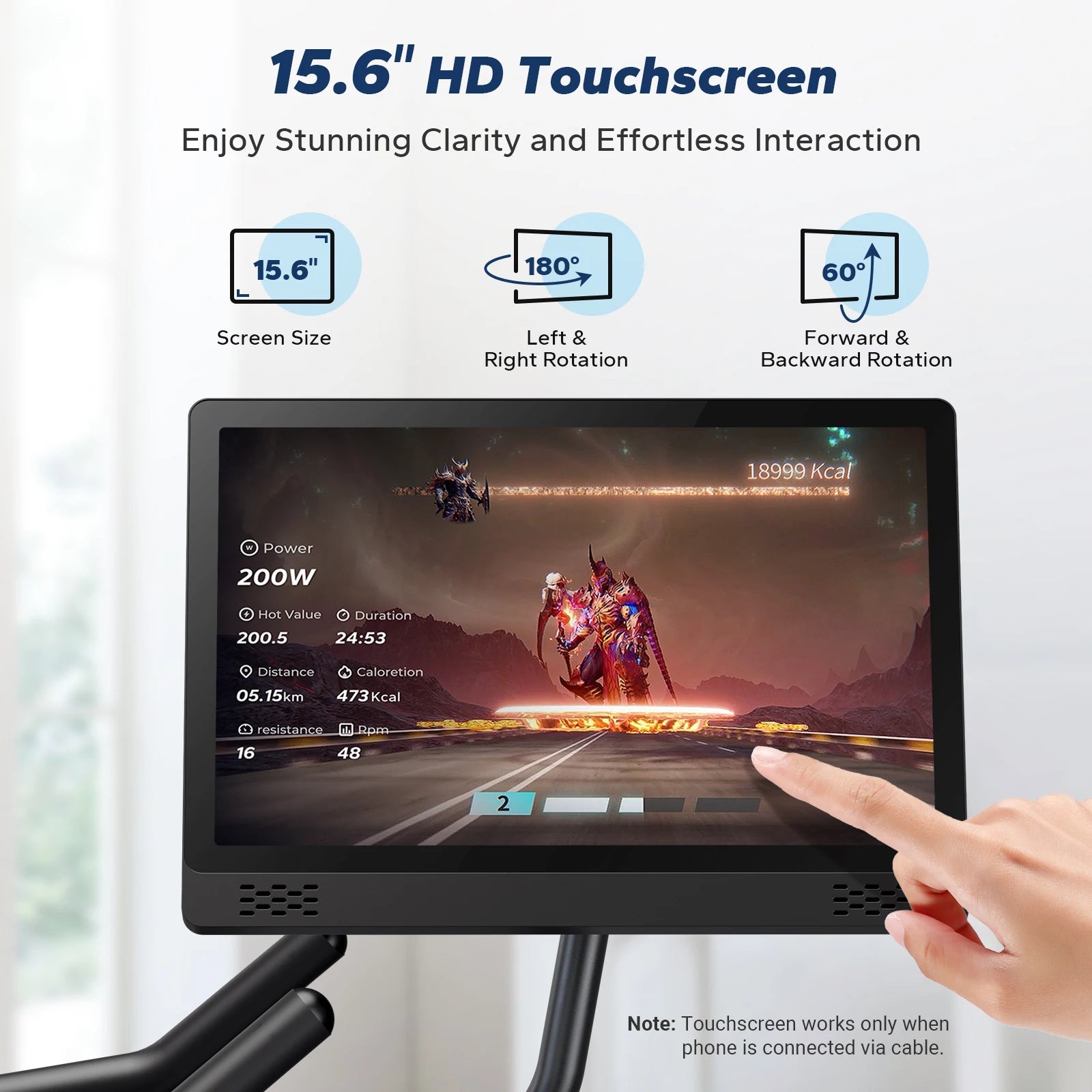 MERACH Exercise Bike with Exclusive App Ultra-Low Noise Indoor Bike 15.6 Inch HD Touchscreen