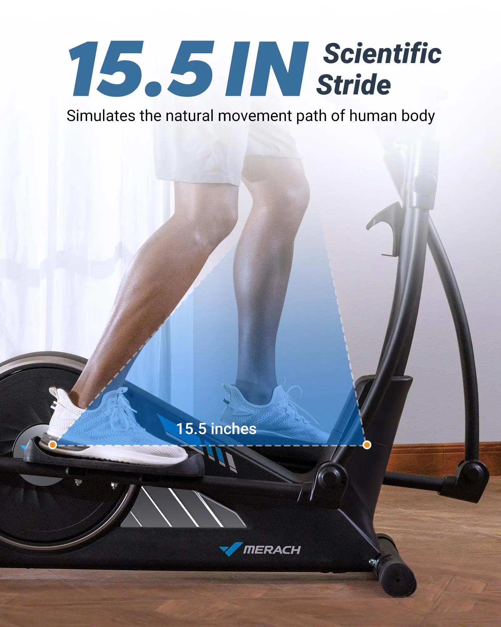 MERACH Elliptical Machine Home Hyper-Quiet Drive System 16 Levels Adjustable Resistance