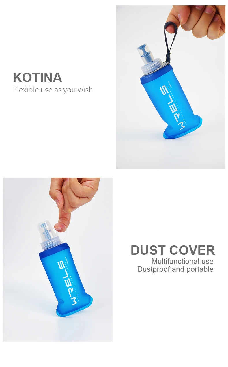 Collapsible TPU Water Bottle - BPA-Free Folding Soft Flask for Running & Hiking