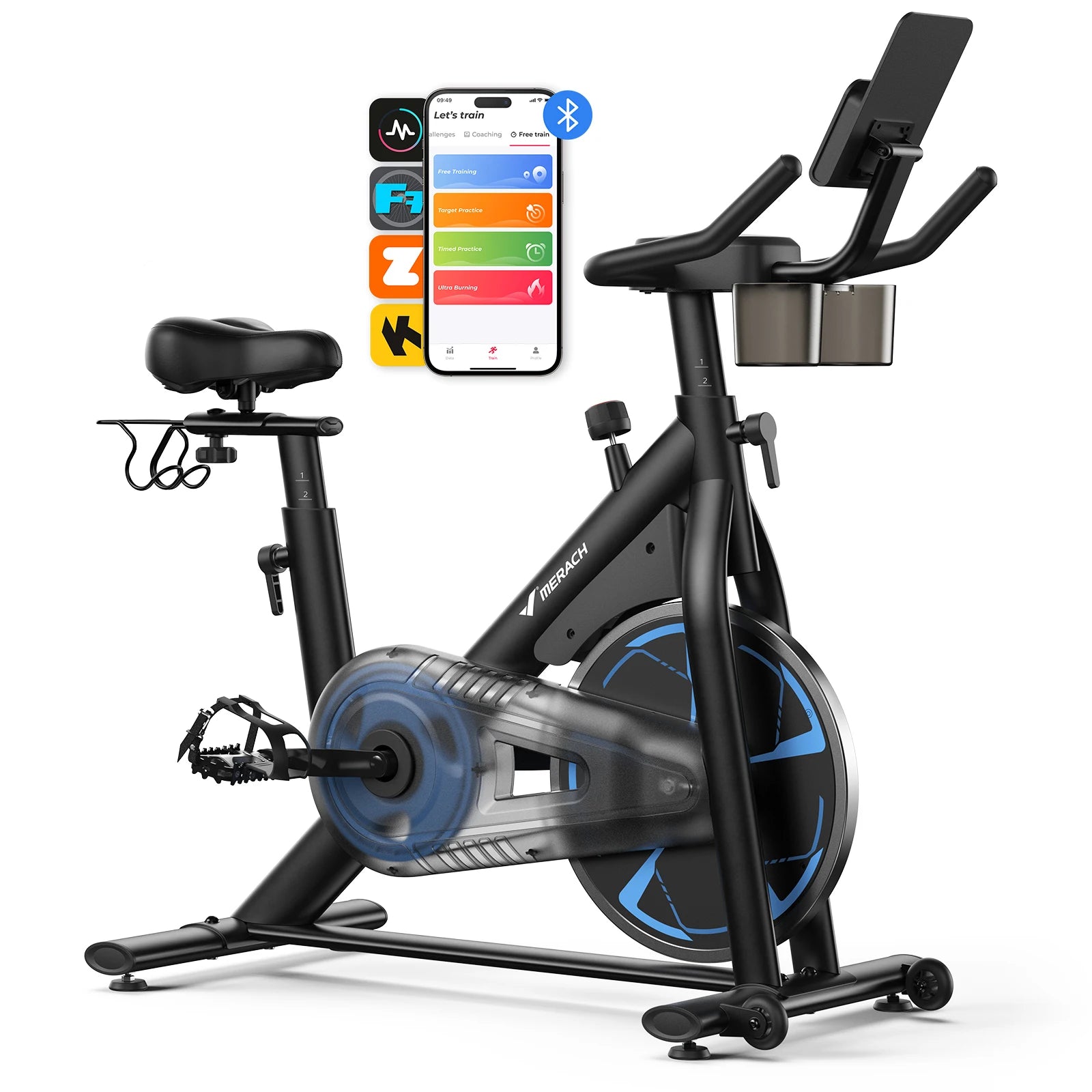 MERACH Exercise Bike S36 for Home Indoor Cycling with Self-developed APP 330lbs Capacity