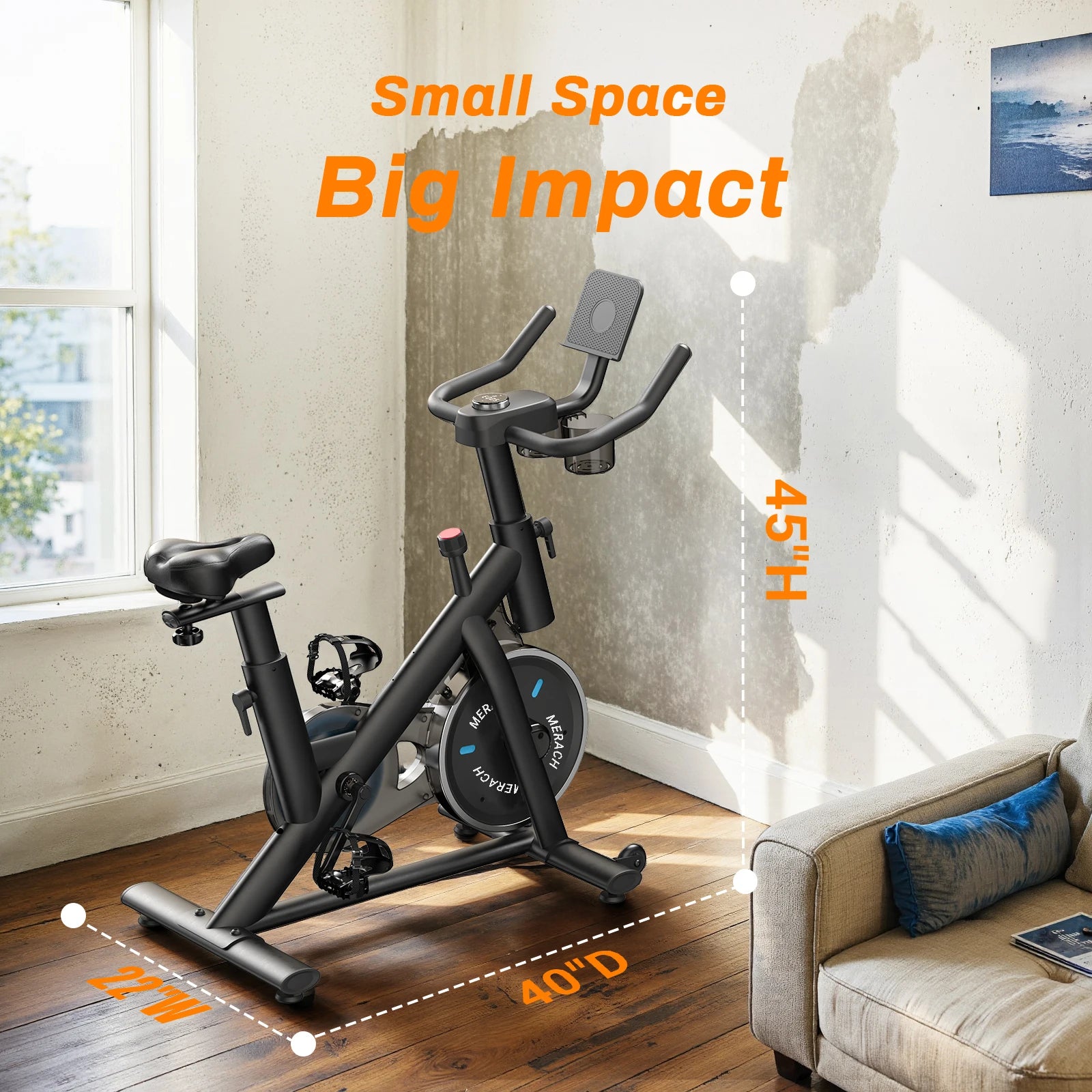 MERACH Exercise Bike Low Noise Indoor Cycling Bike with Training App