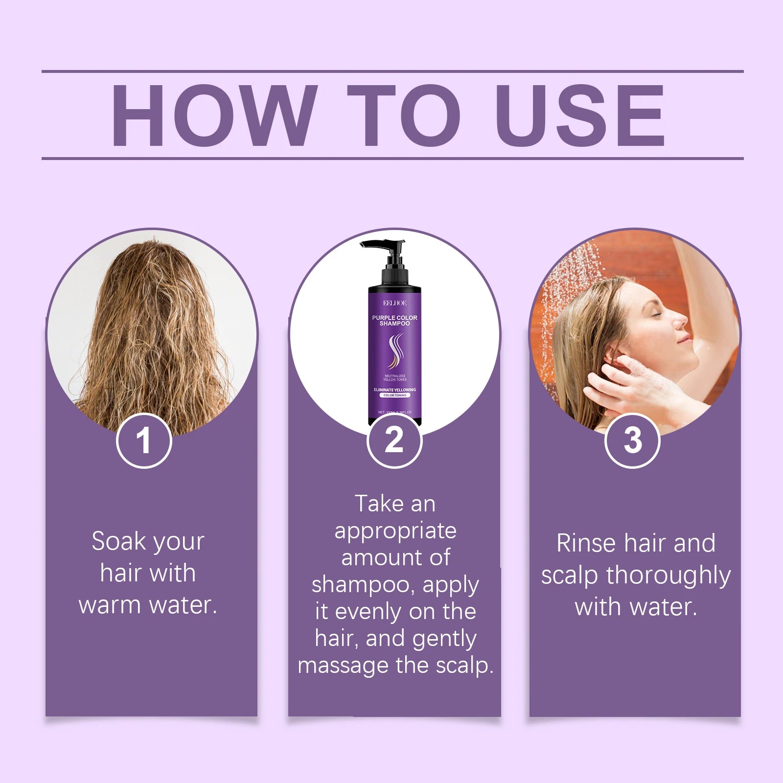 EELHOE Purple Shampoo - Color Maintenance & Toning Treatment for Blonde Hair