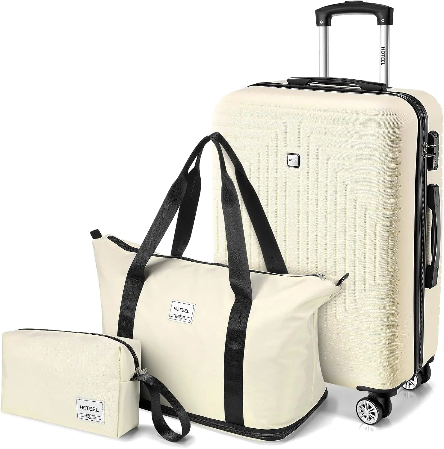 3-Piece Hard-Shell Luggage Set with TSA Lock - Check-In Suitcase, Duffle Bag & Toiletries Bag