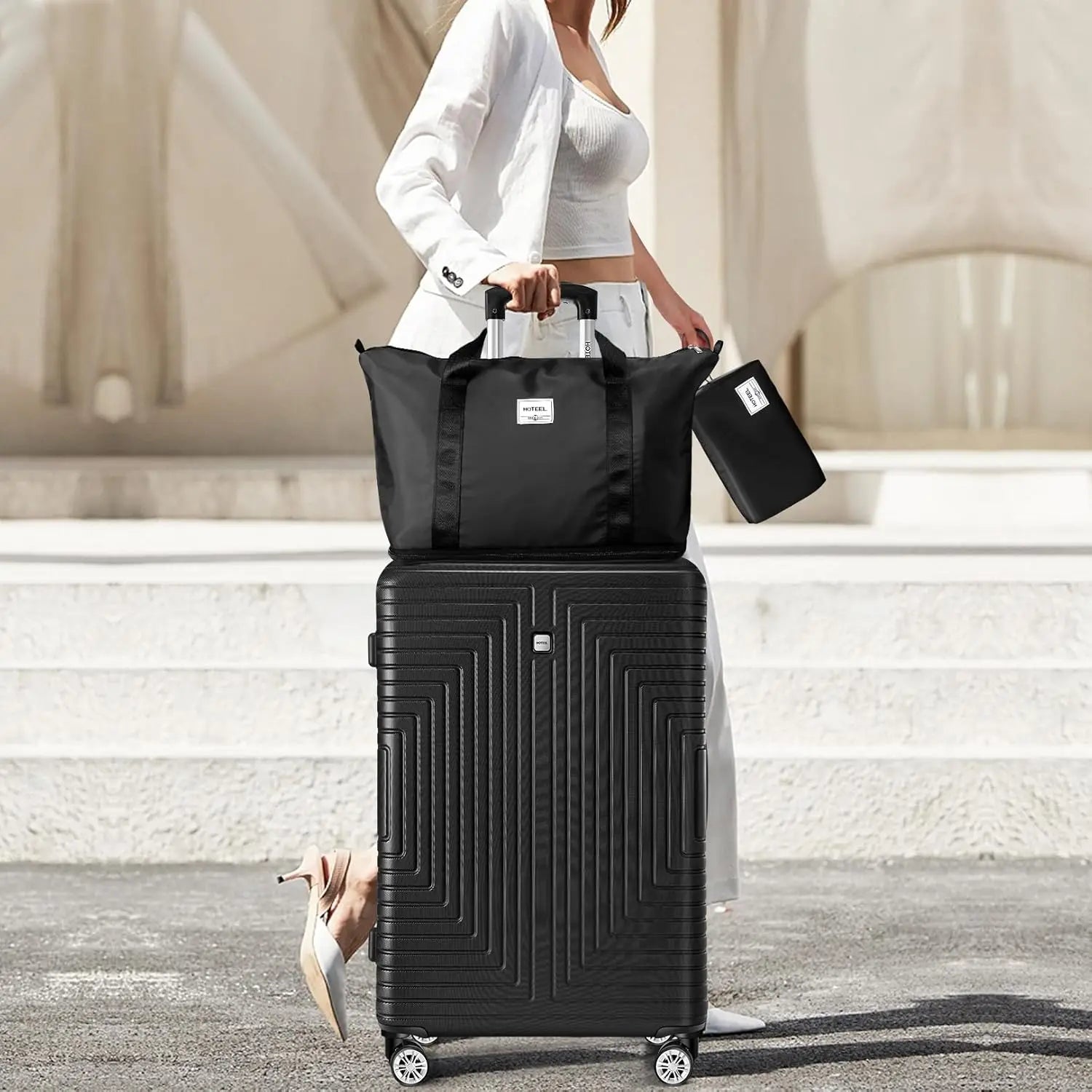 3-Piece Hard-Shell Luggage Set with TSA Lock - Check-In Suitcase, Duffle Bag & Toiletries Bag