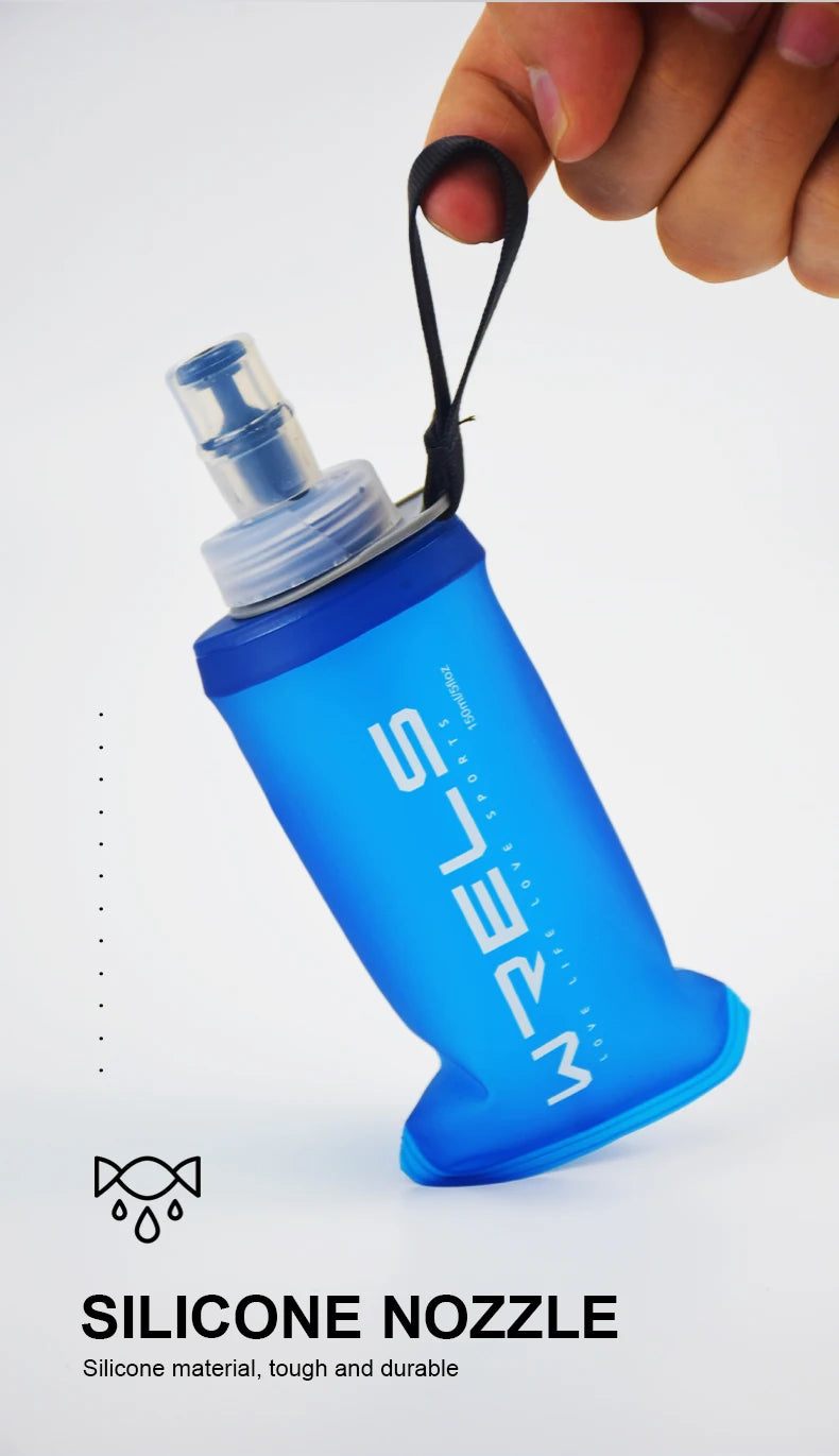 Collapsible TPU Water Bottle - BPA-Free Folding Soft Flask for Running & Hiking