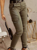 Slim Fit Cargo Pants With Low Waist And Pockets