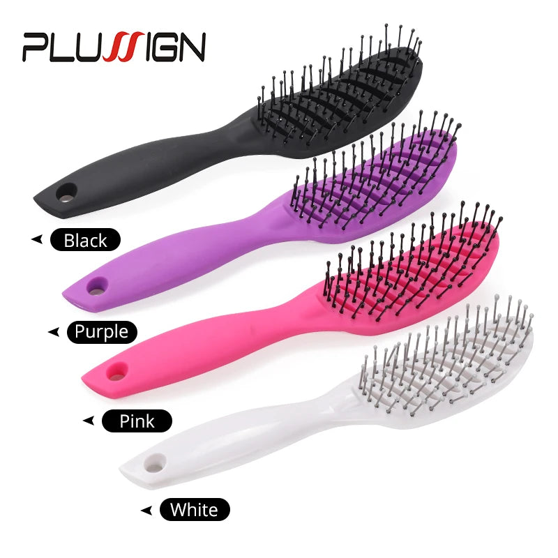Curved Styling Hairbrush - Detangling Anti-Static Vent Brush with Scalp Massage Comb