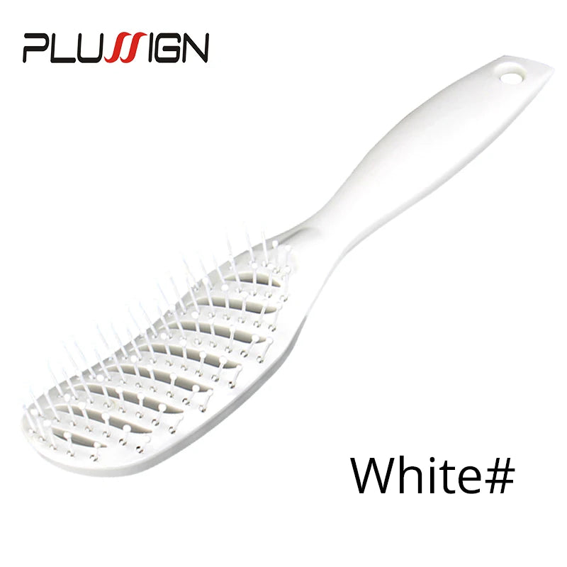 Curved Styling Hairbrush - Detangling Anti-Static Vent Brush with Scalp Massage Comb