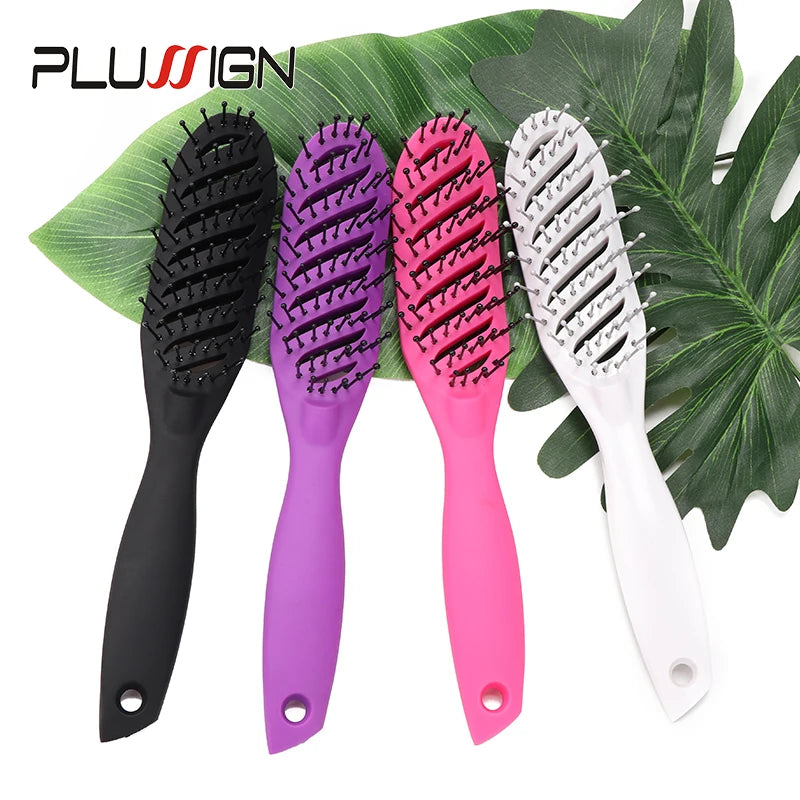 Curved Styling Hairbrush - Detangling Anti-Static Vent Brush with Scalp Massage Comb