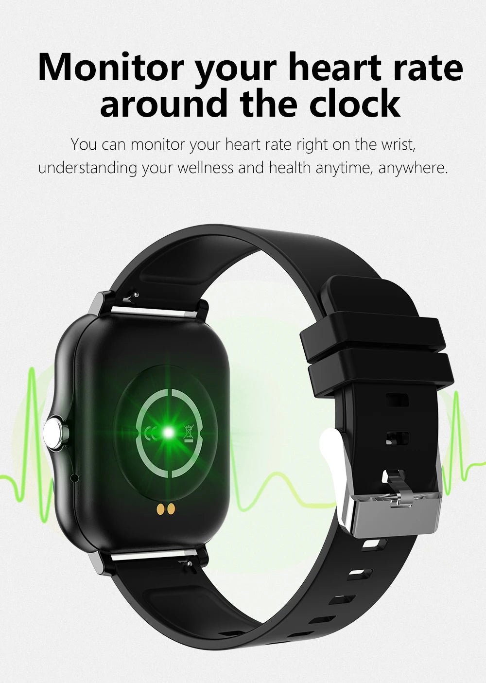Cedar & Moore smart watch with 1.4-inch OLED display, black band, fitness tracking and Bluetooth calling