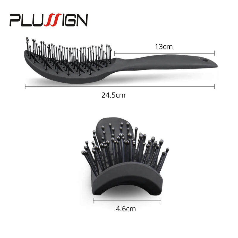 Curved Styling Hairbrush - Detangling Anti-Static Vent Brush with Scalp Massage Comb