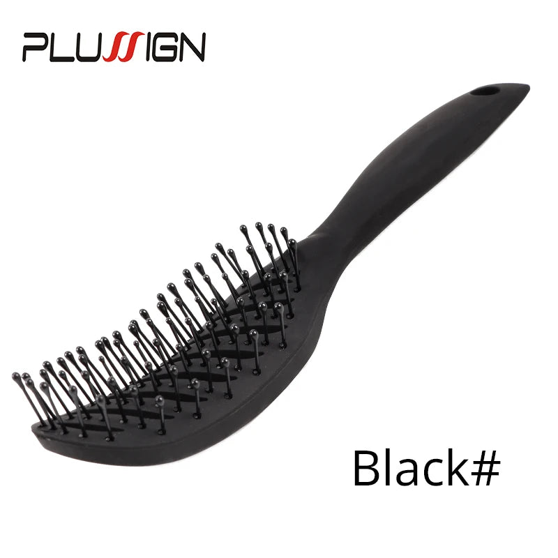 Curved Styling Hairbrush - Detangling Anti-Static Vent Brush with Scalp Massage Comb