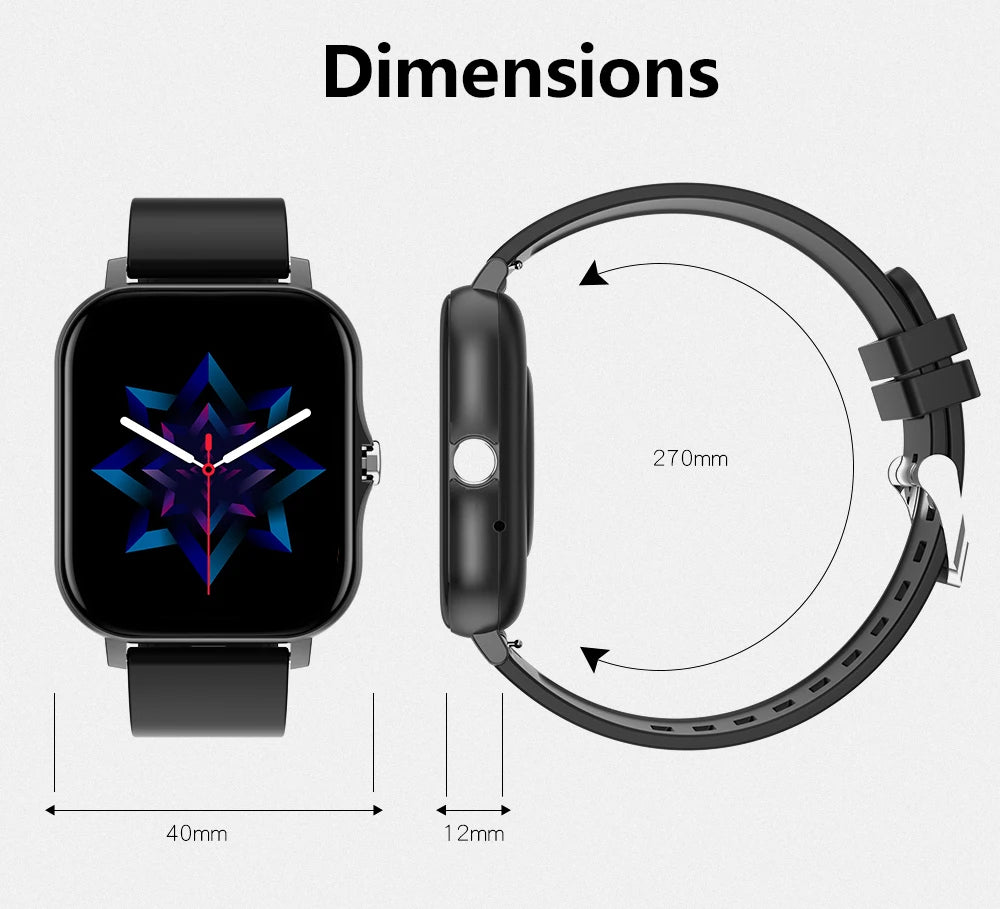 Multifunctional smart watch with 1.4-inch OLED display and black strap