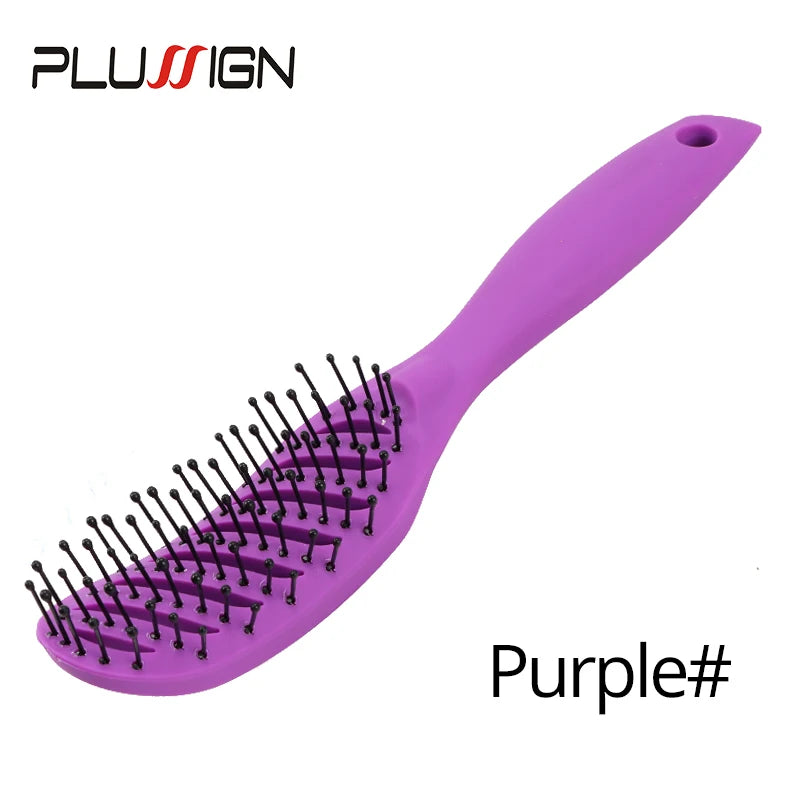 Curved Styling Hairbrush - Detangling Anti-Static Vent Brush with Scalp Massage Comb