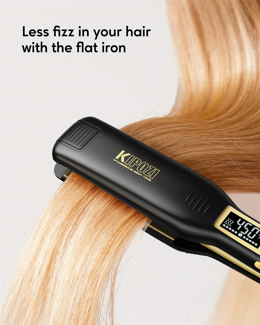 KIPOZI Professional Hair Straightener - Titanium Flat Iron with Digital LCD Display & Dual Voltage