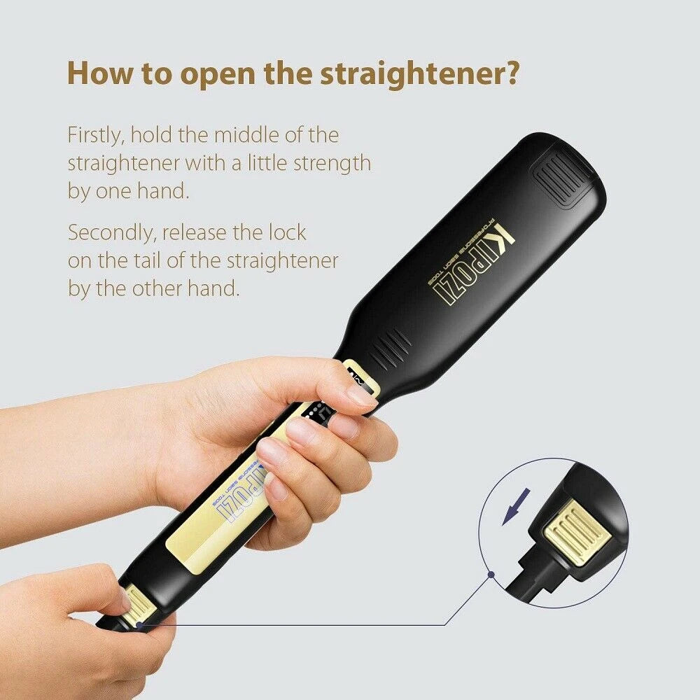 KIPOZI Professional Hair Straightener - Titanium Flat Iron with Digital LCD Display & Dual Voltage