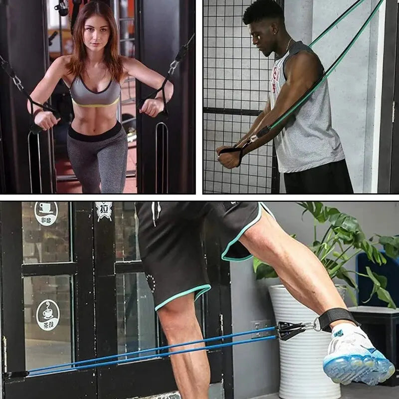 Resistance Bands with Handles 10lb - 30lb Strength Training Equipment for Home Workouts