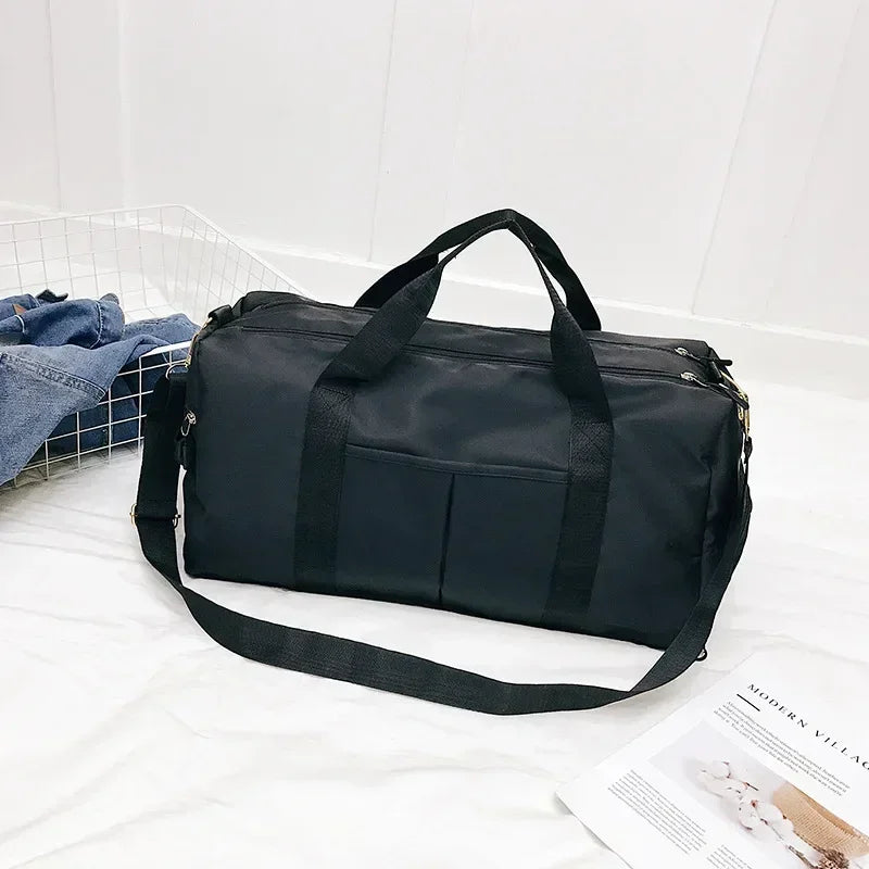 Outdoor Waterproof Nylon Sports Gym Bag with shoe Compartment