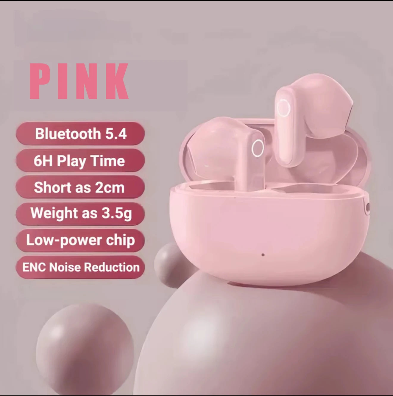 Mini TWS Earbuds - Bluetooth 5.3 with Active Noise Cancelling & 6H Battery Life