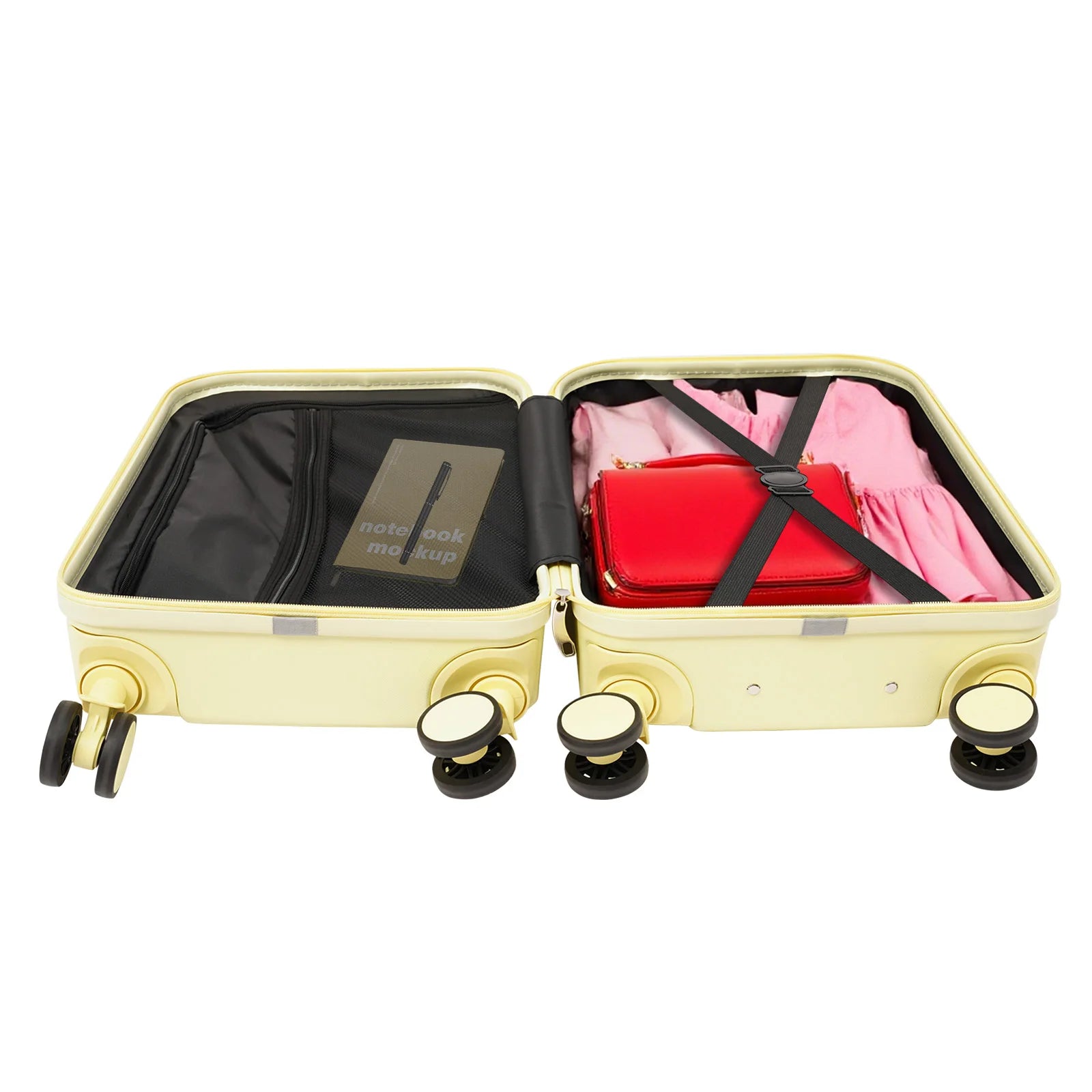20 Inch Business Carry-On Suitcase with USB Port - ABS-PVC Spinner Luggage with 3-Digit Lock