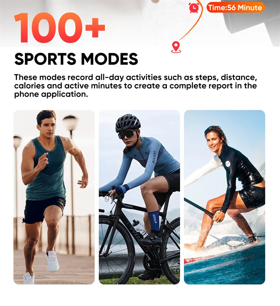 Smart Watch Cedar & Moore promo collage featuring 3 athletes running, cycling and surfing.