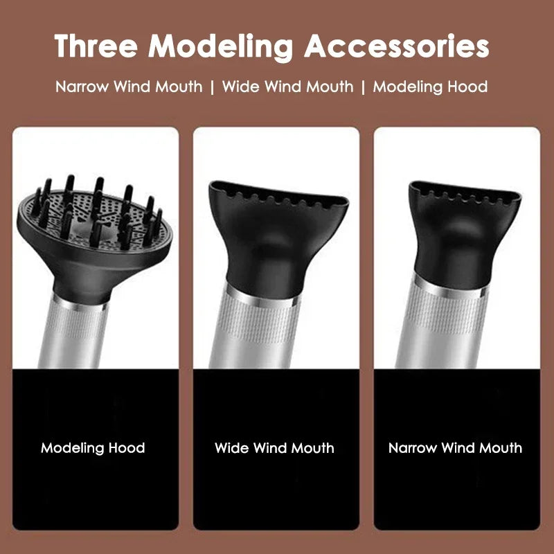 Hairdryer accessories: narrow and wide nozzles plus modeling hood