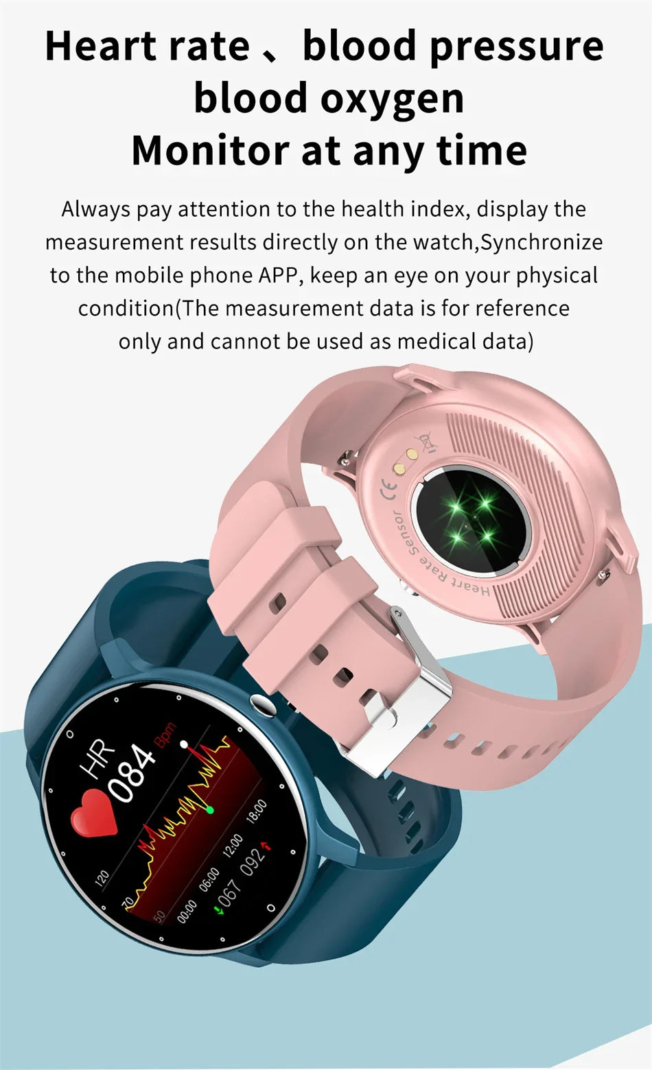 KaiAqua X27 fitness smartwatch by Cedar & Moore, blue and pink variants with 1.28-in AMOLED display