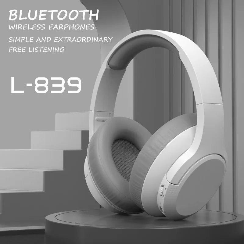 White over-ear Bluetooth wireless headphones with padded earcups