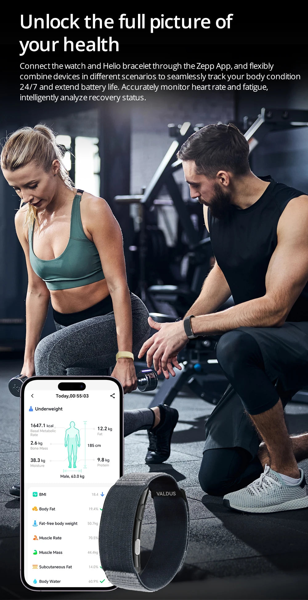 VALDUS VITRO ECG Smart Bracelet - No Screen Health Monitor with 30-Day Battery Life