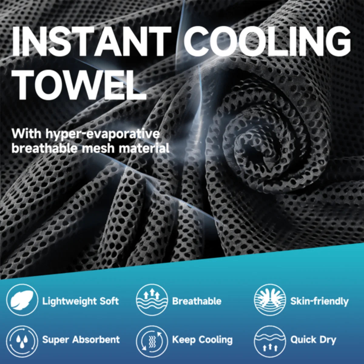 4-Pack Microfiber Ice Cooling Towels - Instant Cooling for Sports, Yoga & Gym