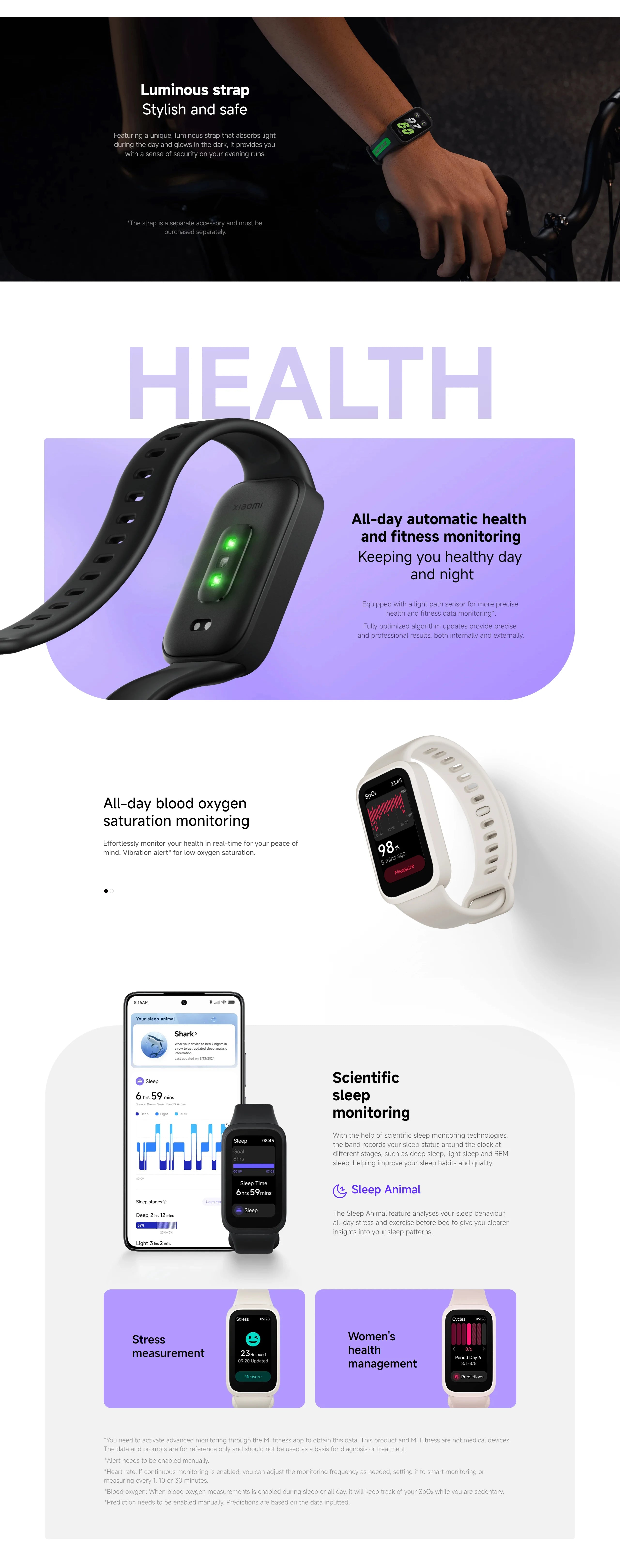 Smart Band 9 Active - 1.47" TFT Display with 18-Day Battery & 50 Fitness Modes