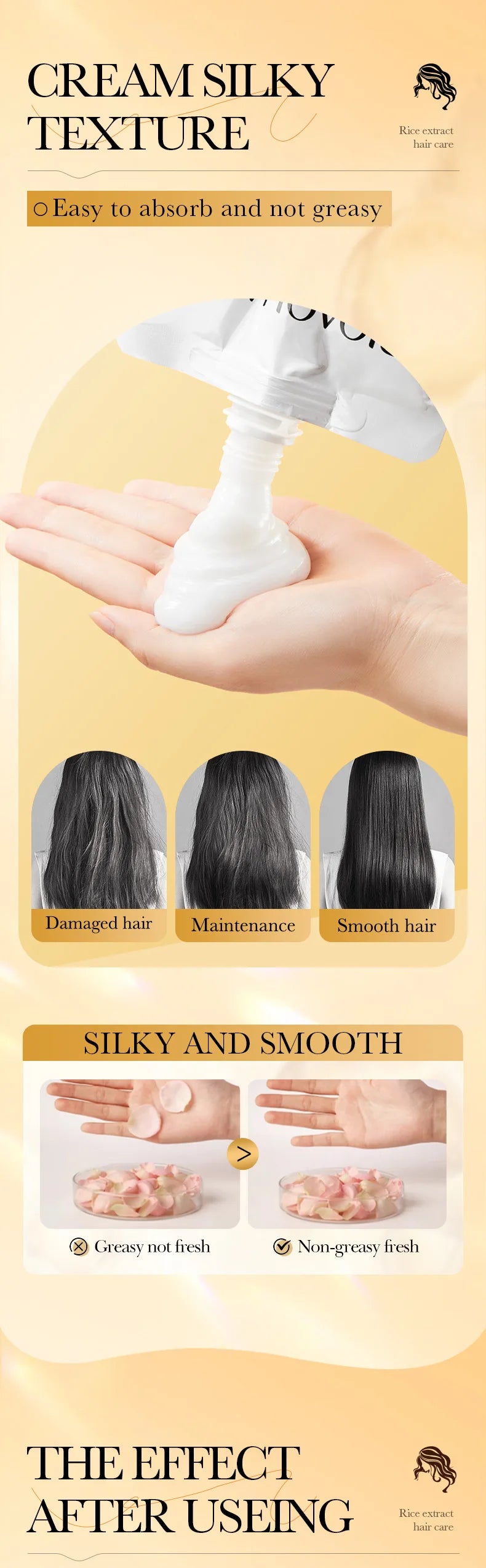 Magical Keratin Rice Hair Mask by Cedar & Moore; creamy silky texture for damaged to smooth hair, rapid repair treatment