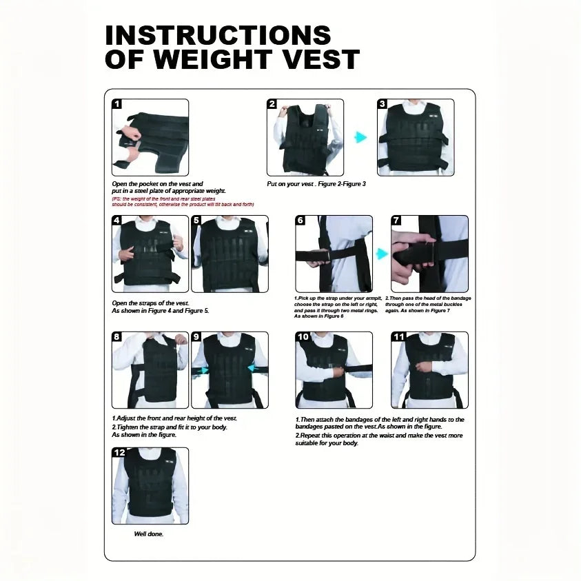 Adjustable Weight Vest Set with Ankle & Wrist Weights - Complete Training Kit
