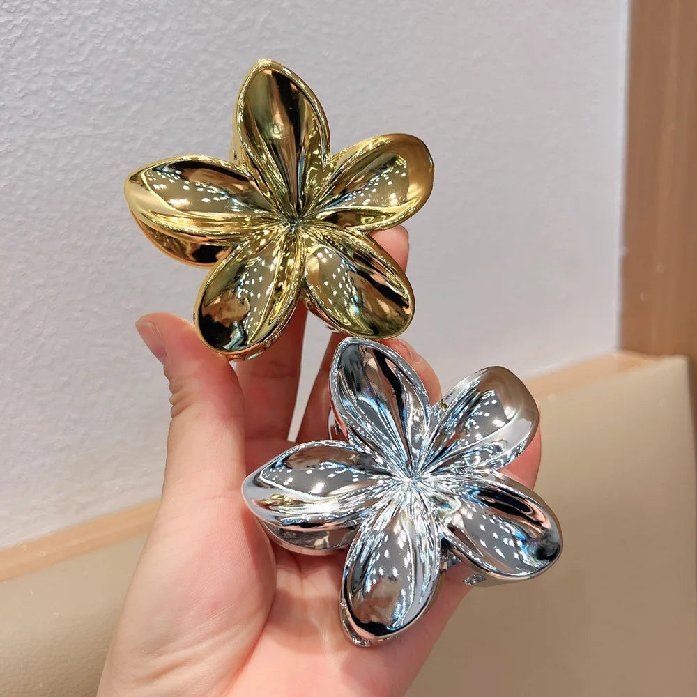 Epoxy Flower Hair Claw Clips - Leopard Print Hawaiian Gradient Barrettes for Women & Girls