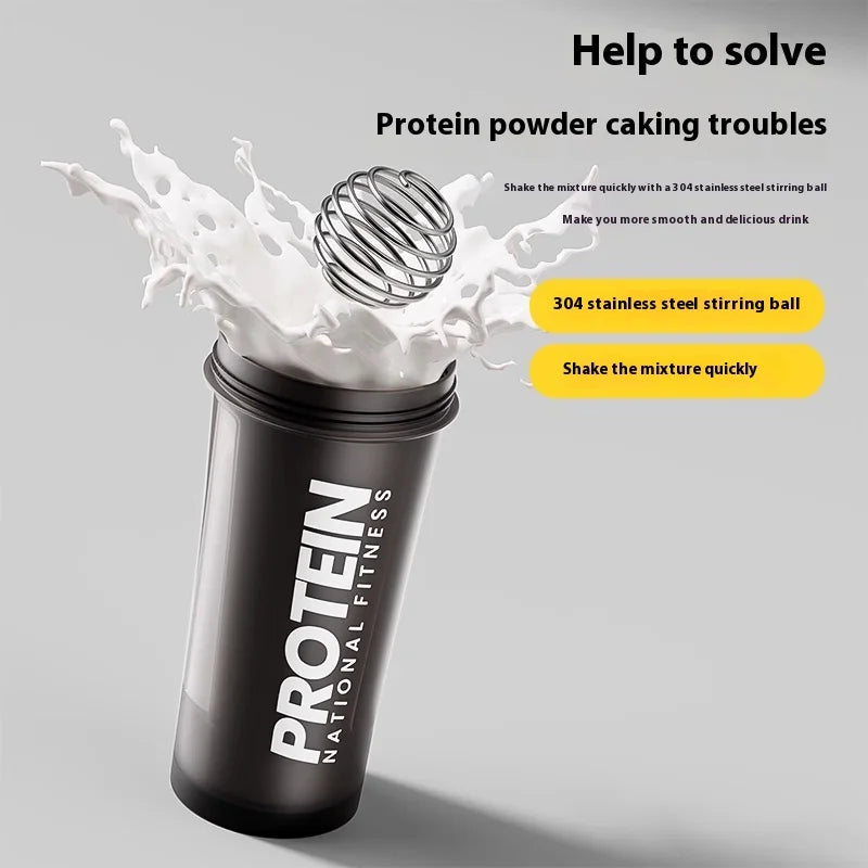 Protein Shaker Bottle - Leak-Proof Gym Fitness Mixer Cup 400-600ml for Shakes & Supplements