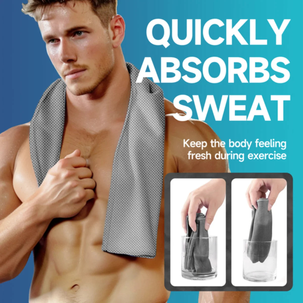 4-Pack Microfiber Ice Cooling Towels - Instant Cooling for Sports, Yoga & Gym