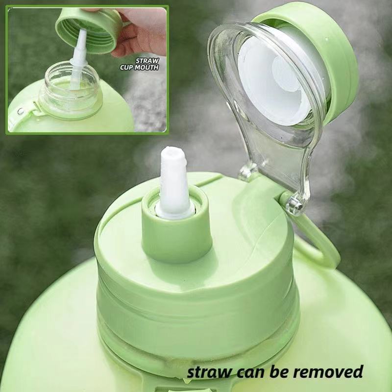 2.4L Sports Water Bottle with Straw - Extra Large Fitness Tracker Bottle with Measurement Scale